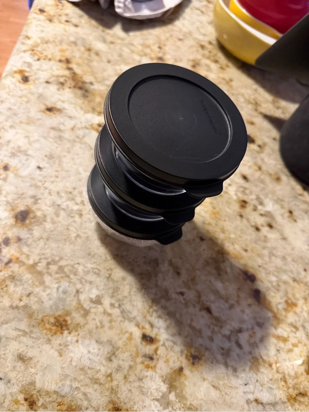 Tupperware clearly elegant Food Storage Bowls with Black seals - Set of 3